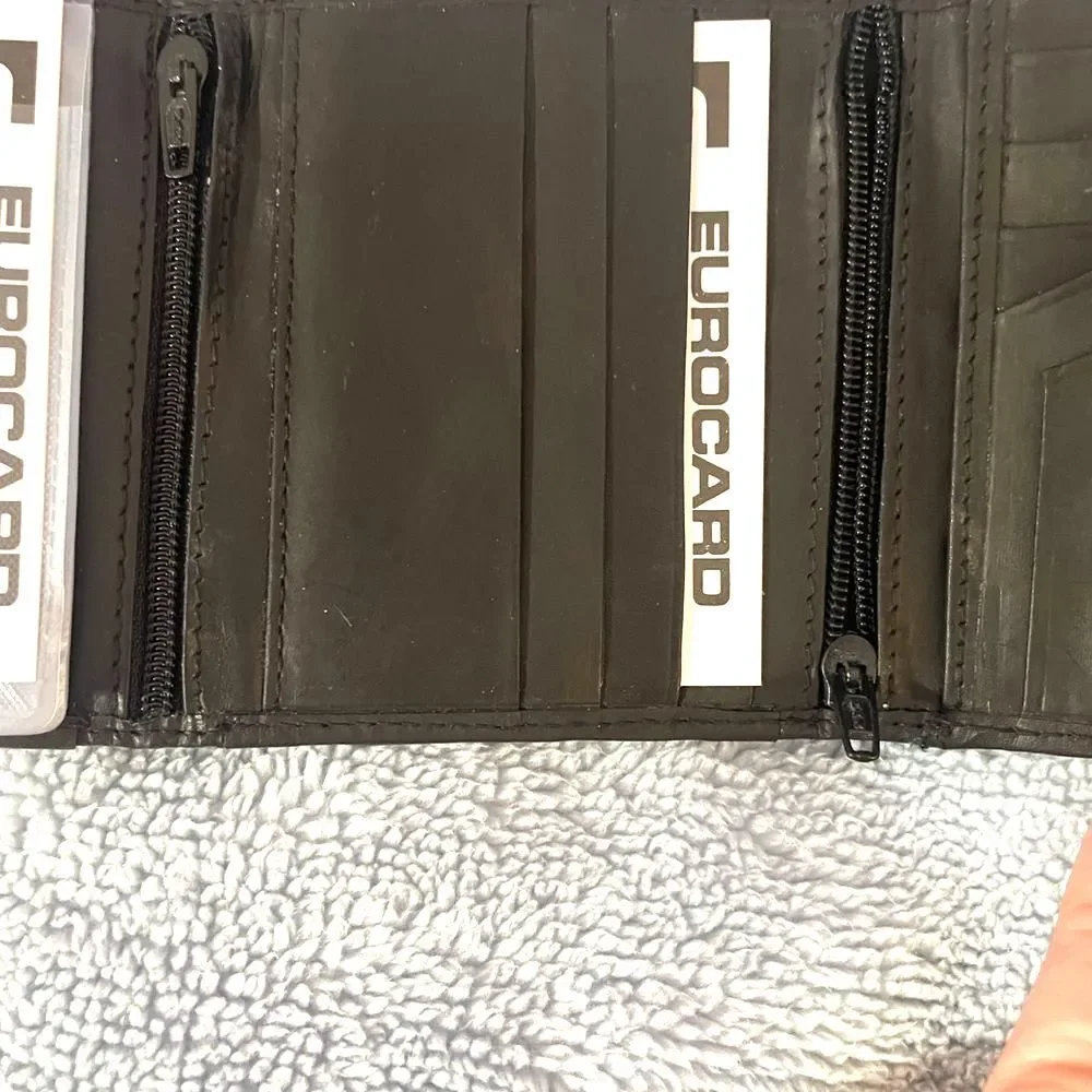 Vtg German Leather Trifold -Rare Eurocard “Deutschland” Credit card insert.
